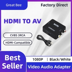 HDMI-compatible to RCA AV Converter Cable CVBS 3RCA 1080P Composite Video Audio Adapter HD Cable to AV Converter